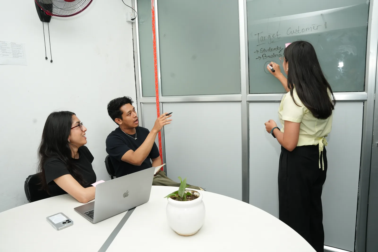 Meeting room with whiteboard